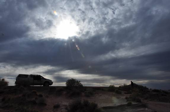 Fim de tarde no Petrified Forest National Park, no Arizona - Estados Unidos